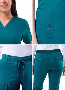 Ensemble de Blouses Médicales Sur Mesure de Luxe – Uniforme Chirurgical pour Hôpital, Médecin, Infirmière – Pantalon Jogger et Haut – Logo Personnalisé – Fourniture de Haute Qualité - Product Image 4