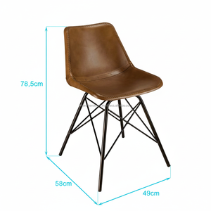 Chaise industrielle, cadre en métal robuste avec siège en bois, design élégant et durable, parfait pour la maison, le bureau, le café, le restaurant et le style moderne - Product Image 4