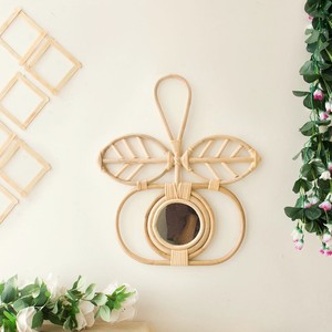 Cheapest Price <b>Small</b> Sizes Sustainable Ready to Ship Rattan <b>Mirror</b> Creative Mini Kids <b>Mirrors</b> New Trend Mirrored Glass - Product Image 3