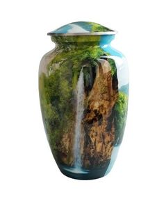 Lightweight Metal Urn for Human Ashes - Aluminum Cremation Urn with Lid - Polished <b>Memorial</b> <b>Keepsake</b> for Home - Product Image 5