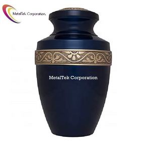 Urnes de cendres commémoratives Urne de crémation bleue Fournitures funéraires pour pot de cendres humaines Alliage fait à la main Convient pour l'enterrement de cimetière ou la niche - Product Image 6