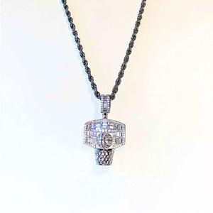 Joyería Hip Hop, Plata de Ley 925, Chapado en Oro, Diamantes de Imitación, Colgante de Baloncesto Hip Hop para Hombre - Product Image 6