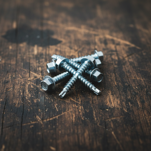 Vis autoperceuses robustes en acier au carbone zingué pour la construction de toitures - Vis TEK Point à tête hexagonale avec rondelle, en pouces - Product Image 2