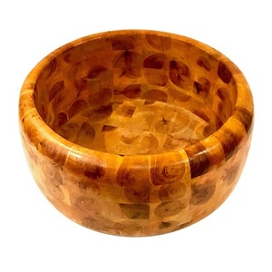 Serveur de fruits frais haut de gamme bol en bois Design attrayant décoration de table de dîner bol de service alimentaire - Product Image 3