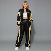 Ensemble 2 pièces décontracté pour femme, coupe régulière, brodé, strass, dentelle vintage, streetwear, polaire longue, écologique, Hiver 2026