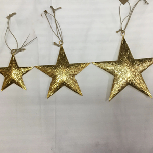 Adornos Navideños Colgantes de Estrella Metálica con Acabado Recubierto para Decoración del Hogar y Decoración Navideña - Product Image 1