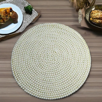 Perles de verre de taille et couleur personnalisées, design moderne écologique, sets de table pour la maison, l'hôtel, le restaurant, emballage en carton direct