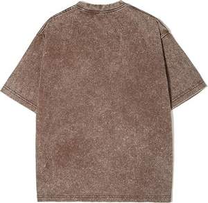 T-shirt tricoté personnalisé délavé à l'acide, teint en pièce, 100 % coton épais, manches courtes, col rond, coupe ample, pour homme, écologique, vente en gros - Product Image 1