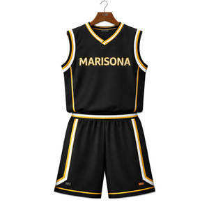 ชุดบาสเก็ตบอลแบบสั่งทำ OEM ไซส์ใหญ่พิเศษ ผ้าโพลีเอสเตอร์ 100% ระบายอากาศ แห้งเร็ว พิมพ์ลายชื่อและหมายเลขผู้เล่น - Product Image 1