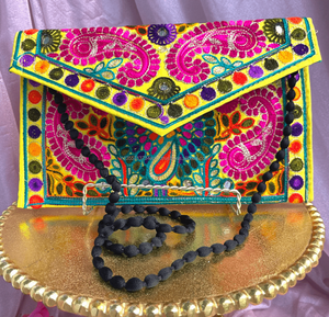 Espejo bordado hecho a mano, elefante indio étnico, bolso de mano, estilo elegante, aspecto tradicional - Product Image 5