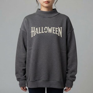 Sweat-shirt décontracté respirant pour femme, col montant, anti-boulochage, 100 % coton, imprimé personnalisé, vente en gros - Product Image 2