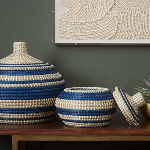 New Arrival Eco-Friendly Rustic Seagrass Storage <b>Basket</b> <b>Foldable</b> Handmade Multifunction Organizer for Laundry Storage Custom OEM - Product Image 4