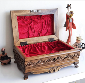 Wholesale Antique Wood Trinket <b>Jewellery</b> <b>Box</b> with Decorative Floral Carvings Polished Maple High Strength Wedding Gift - Product Image 6