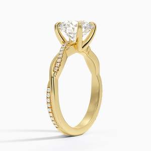 แหวนเพชรทรงกลมเจียระไนแบบบริลเลียนท์ ตัวเรือนทองคำแท้ 18K แบบหนามเตย ประดับเพชรแบบพาเว่ สไตล์คลาสสิกสำหรับผู้หญิง ได้รับการรับรองจาก GIA - Product Image 4