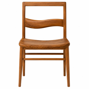 Chaise de salle à manger scandinave moderne en teck massif, siège ergonomique, dossier sculpté pour le soutien lombaire |   Hôtel de luxe, bureau à domicile, salle à manger - Product Image 1