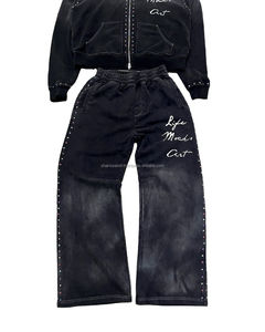 ชุดวอร์มกางเกงวอร์มทรงบ็อกซี่สำหรับผู้ชายทรงหลวมพิมพ์ลายแบบเลือกได้ตามต้องการ - Product Image 5