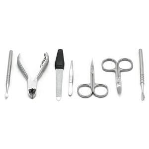 Professional 7 Piece Stainless Steel <b>Manicure</b> Pedicure <b>Kit</b> Ergonomic Nail Care Tools for Home Salon Travel Use OEM - Product Image 1