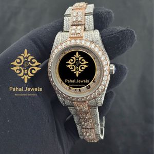 นาฬิกาเพชรหรูหราสำหรับผู้หญิง Pahal Jewels ตัวเรือนสแตนเลสทรงกลม 38 มม. ระบบอนาล็อก ควอตซ์ แฟชั่น - Product Image 3