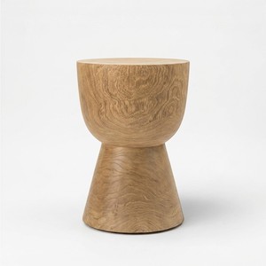 Solid Wooden Stool Side <b>Table</b> Modern Teak Accent Pedestal Round <b>End</b> <b>Table</b> Living Room Furniture Wooden Plant Stand Stool Block - Product Image 1