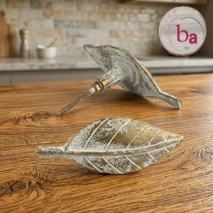 Beads Art ABK 73 Tirador de Mueble Moderno con Forma de Hoja de Aleación de Zinc para Cajón de Cocina, Duradero y Ecológico - Product Image 1