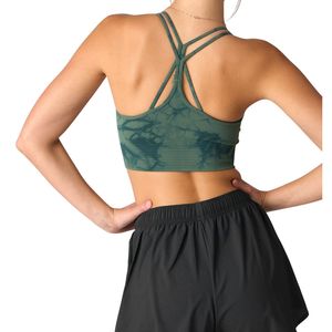 Custom Wholesale Women Fashion Seamless Sports Bra Strappy <b>Back</b> Breathable Yoga Gym Fitness Workout Activewear OEM ODM - Product Image 3