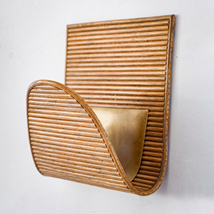 Wall hanging file holder handmade rattan magazine holders low cost book newspaper rack stand - Product Image 3