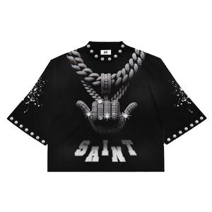 Camiseta para Hombre, Color Gris Oscuro, 100% Algodón, Ecológica, Ligera, Hombros Caídos, Lavado Ácido, con Diseño de Logotipo Personalizado OEM - Product Image 1