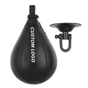 Mini Round <b>Boxing</b> Speed <b>Ball</b> Bag Best Selling Customized Logo Premium Quality Black Color Heavy-Duty Oxford Fabric Punching Bags - Product Image 1