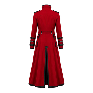 Última Colección: Gabardina Victoriana Gótica Roja para Hombre con Hebillas, Estilo Steampunk, para Halloween, Cosplay y Moda Alternativa - Product Image 2