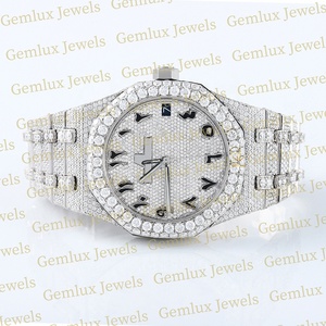 Trendy Design Pass Diamond Tester Automatic Movement Arabic Dial D VVS Fully Iced Out Moissanite Diamond <b>Watch</b> For <b>Men</b> - Product Image 2