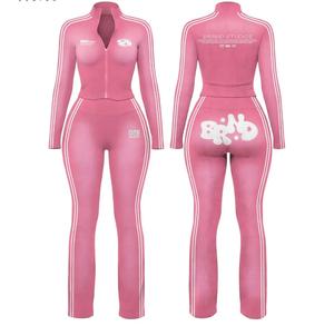 Conjunto Deportivo de 2 Piezas para Mujer, Color Verde Lima, Top Corto de Manga Larga con Rayas Laterales, Ropa Deportiva Informal para Primavera/Verano - Product Image 6