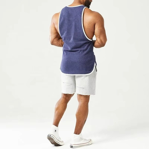 Men Solid Color Cotton Knitted O-Neck Sleeveless Tank Top Casual Wear Breathable Customized Logo Fitness Wear <b>Running</b> <b>Singlet</b> - Product Image 6