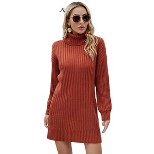 Autumn Winter Women Casual Oversized Thick Turtleneck <b>Knitted</b> Pullover Sweater Long Embroidery Anti-Wrinkle Breathable 60/40 - Product Image 3