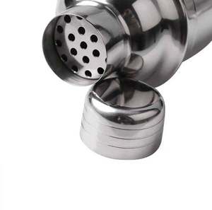 Ensemble de shakers Boston miniatures en acier inoxydable et cuivre martelé, outil de bar, shaker à cocktails avec finition argentée, matériau métallique - Product Image 6