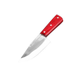Ensemble de 4 couteaux de boucher en acier inoxydable avec manches en bois rouge, violet et vert, couteaux de cuisine robustes pour couper la viande - Product Image 5