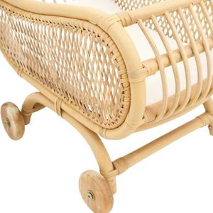 Poussette artisanale en rotin pour poupées, poussette vintage en osier pour poupées, poussette jouet pour poupées bébés, vente en gros - Product Image 2