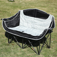 Fauteuil double de camping pliable et portable en acier moderne avec logo personnalisé, rembourré et robuste pour adultes