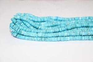 Perles en forme de pneu à facettes Howlite Turquoise de haute qualité - Product Image 2