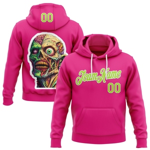 Sweat-shirt à capuche sportif 3D rose vif, vert néon et blanc, nouveau design personnalisé, vente en gros directe pour l'industrie, idéal pour Halloween - Product Image 1