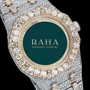 นาฬิกาเพชร RAHA ขนาด 40 มม. ตัวเรือนทองคำขาว กระจกแซฟไฟร์ ระบบอนาล็อก ควอตซ์ สำหรับผู้หญิง สายแบบหรูหราพร้อมตัวล็อค - Product Image 4