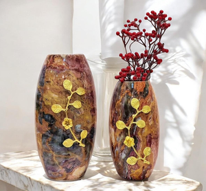 Luxury Contemporary Iron Tabletop <b>Vase</b> Gold Leaf Design Handmade Indoor <b>Decor</b> Christmas Unicorn Handicraft High Quality - Product Image 4