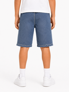 Shorts cargo en denim bleu délavé pour enfants, bas décontractés d'été pour garçons, shorts multi-poches, shorts en denim de qualité supérieure en coton - Product Image 2