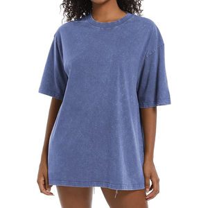 T-shirt unisexe vintage de luxe 100 % coton pour femme, personnalisable, effet délavé, coupe oversize, délavage acide, prix abordable, OEM - Product Image 4