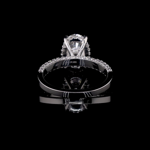 Bague de fiançailles ovale en or jaune 14 carats Provence Luxury avec diamant de laboratoire 3 carats VVS2 couleur E et pierres latérales certifiées IGI pour femme - Product Image 2