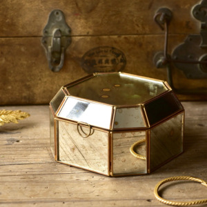 ที่จัดเก็บแก้วขอบทองแบบโบราณขัดเงาหรูหราทันสมัยเครื่องประดับแก้วปรอทมีสไตล์ปรับแต่งโลโก้ได้ตามต้องการ - Product Image 2