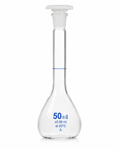 ขวดวัดปริมาตรแก้วบอโรซิลิเกตขนาด 50-1000 มล. พร้อมจุกโพลีเอทิลีน - Product Image 1