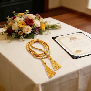 Luxury Gold Metallic <b>Braided</b> <b>Cord</b> with Tassels for Garment Use 8 Strand Round Structure With Cheap Price & OEM Service - Product Image 2