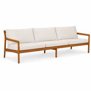 Juego de Sofás Dhifa Premium de Madera de Teca Sólida para 4 Personas, Estilo Japandi Moderno, Cojines Gruesos de Lujo, No Plegable, para Jardín o Terraza - Product Image 3