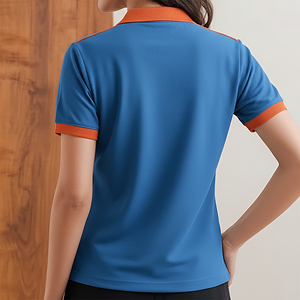 เสื้อโปโลปักโลโก้แบบกำหนดเอง ซิป ¼ ตัว น้ำหนักเบา สำหรับผู้หญิง ผ้าฝ้ายผสมโพลีเอสเตอร์ แขนสั้น ระบายอากาศได้ดี - Product Image 6