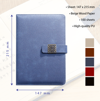 Carnet d'affaires A5 en cuir PU rouge épais avec boucle, journal d'affaires, cadeaux pour hommes et femmes, marron, gris, bleu, rouge, noir